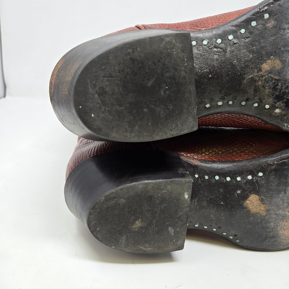 Mens Brown Lizard Skin Western Cowboy Boots Pointed Toe Stitched Leather 8.5D - Picture 9 of 14